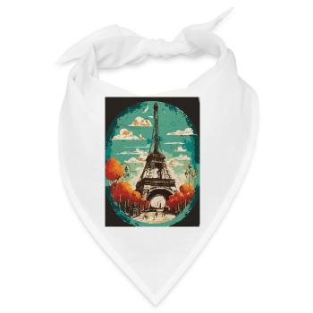 Eiffelturm im Zentrum - Bandana - Weiß - Vorne