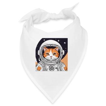 Astronauten-Katze - Bandana - Weiß - Vorne