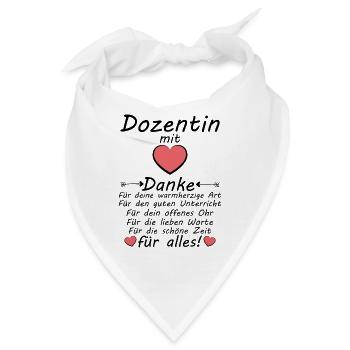 Dozentin Danke für Alles zum Abschied - Bandana - Weiß - Vorne