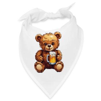 Teddybär / Kuscheltier / Stofftier / Geschenkidee - Bandana - Weiß - Vorne
