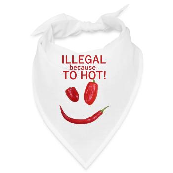 Illegale Hitze – Chili-Pepper Motiv - Bandana - Weiß - Vorne