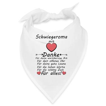 Schwiegeroma Danke für Alles Dankeschön sagen - Bandana - Weiß - Vorne