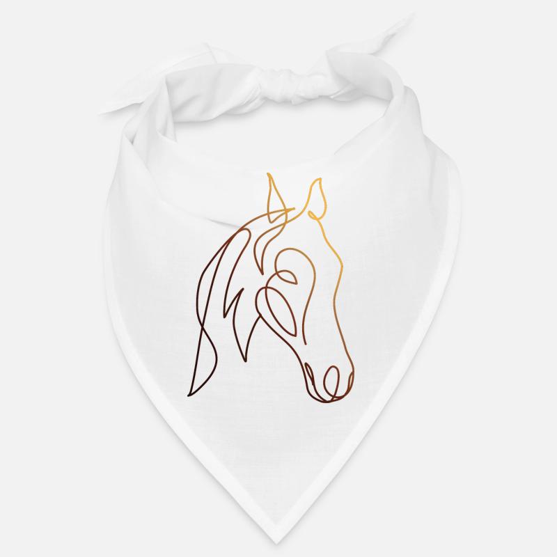 Dessin au trait CHEVAL - Bandana - blanc