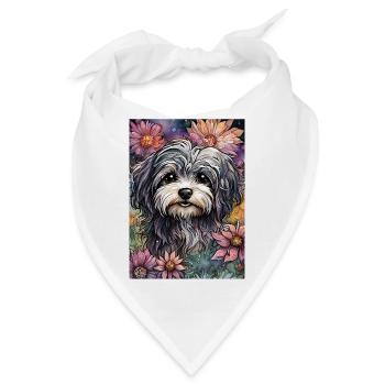 Niedlicher Havaneser Hund in Aquarell - Bandana - Weiß - Vorne