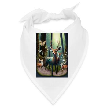 Rehkitze mit Schmetterlinge - Bandana - Weiß - Vorne