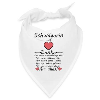 Lieblings Schwägerin Danke sagen Dankeschön - Bandana - Weiß - Vorne