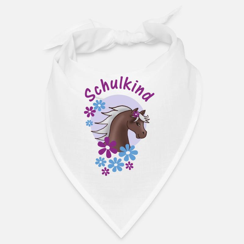 Écolier - Poney à fleurs - Bleu violet Bandana