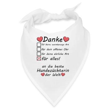 Danke Dankeschön an Hundezüchterin - Bandana - Weiß - Vorne