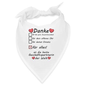 Danke Dankeschön sagen an Geschäftspartnerin - Bandana - Weiß - Vorne
