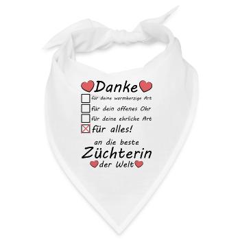 Danke Dankeschön an beste Züchterin - Bandana - Weiß - Vorne
