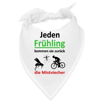 Jeden Frühling... Rennrad- Bike - Bandana - Weiß - Vorne