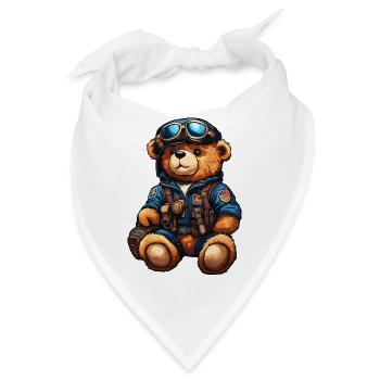 Teddybär / Kuscheltier / Stofftier / Geschenkidee - Bandana - Weiß - Vorne