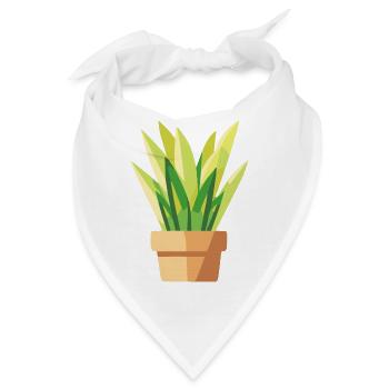 Pflanze grün Topfpflanze Blätter - Bandana - Weiß - Vorne