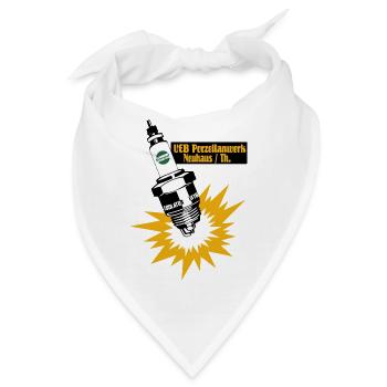 Zündkerzen Werbung DDR Retro - Bandana - Weiß - Vorne