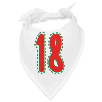 18. 18 JAHRE ALT. 18. JAHRESTAG. 18. GEBURTSTAG. - Bandana - Weiß - Vorne