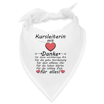 Kursleiterin Danke Dankeschön zum Abschied - Bandana - Weiß - Vorne