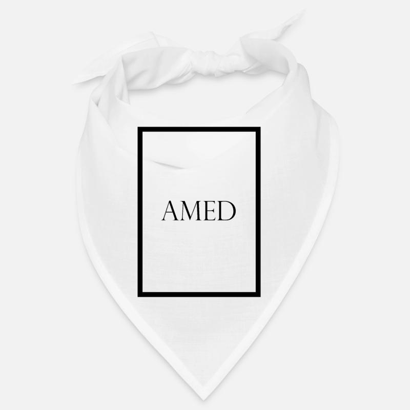 Amed, schlichter Statement Schriftzug - Bandana - Weiß