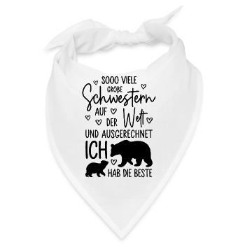Mädchen Schwestern Bären Beste große Schwester - Bandana - Weiß - Vorne