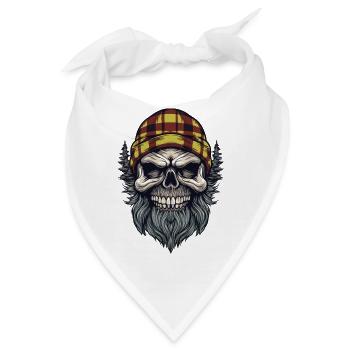 Skull Holzfäller Lumberjack - Bandana - Weiß - Vorne