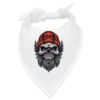 Skull Holzfäller Lumberjack - Bandana - Weiß - Vorne