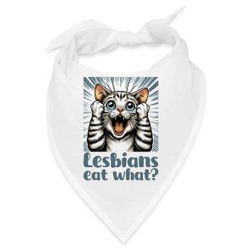 Lesben essen was? Katzen Katze Geschenk - Bandana - Weiß - Vorne