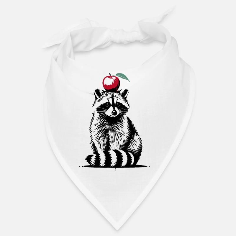 Waschbär mit Apfel – Verspieltes Stencil-Design Bandana