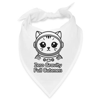 Weltraumkatze - Schwerelosigkeit, Volle Niedlichkeit Design - Bandana - Weiß - Vorne