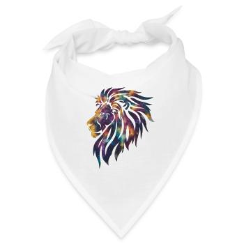 Galaxie Löwe Kosmisch - Bandana - Weiß - Vorne