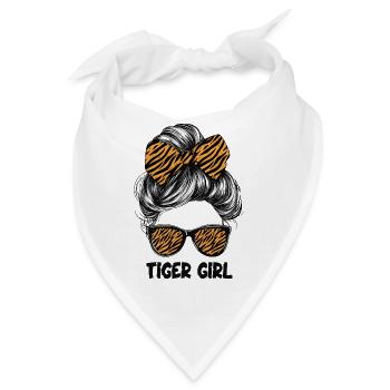 Tiger Frau Sonnenbrille Brille Haare Schleife - Bandana - Weiß - Vorne