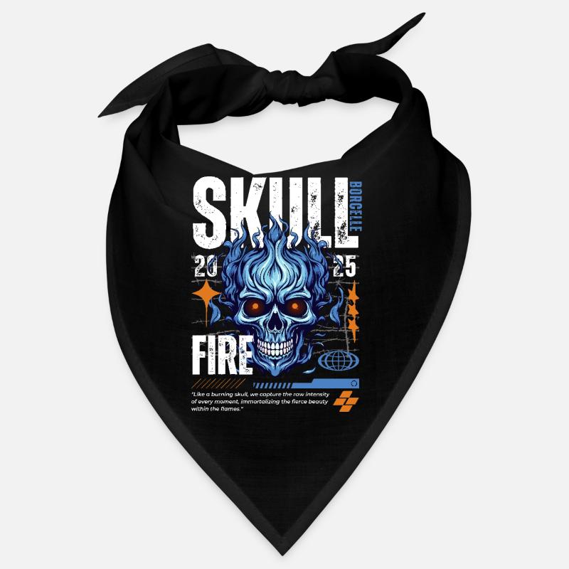 Blue Skull Weiss Bandana