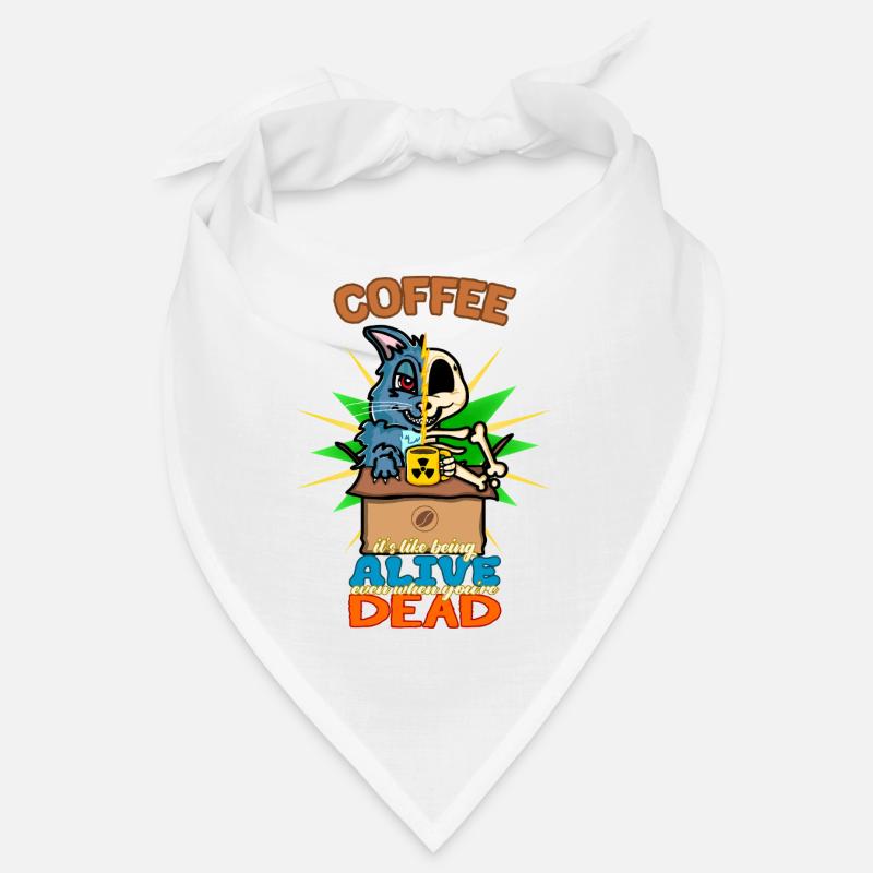 Funny Schrodinger's Cat Coffee Science Cartoon Bandana