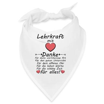 Danke an Lehrkraft Grundschule Verabschiedung - Bandana - Weiß - Vorne
