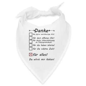 Praktikum Ende beim Polizei Danke zum Abschied - Bandana - Weiß - Vorne