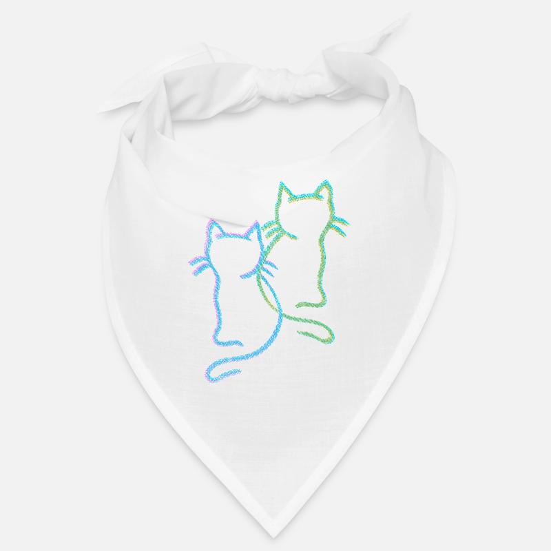 Katzen Katze Kätzchen - Bandana - Weiß