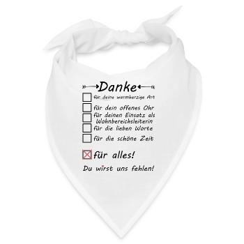 Wohnbereichsleiterin WBL Abschied Danke sagen - Bandana - Weiß - Vorne