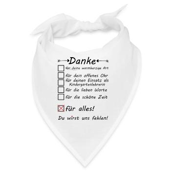 Abschiedsgeschenk Kindergartenlehrerin Abschied - Bandana - Weiß - Vorne