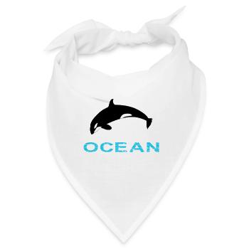 Wal - Ozean - Bandana - Weiß - Vorne
