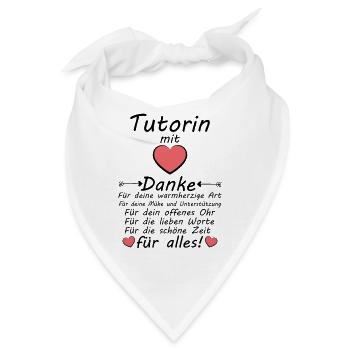 Tutorin Danke für alles zum Abschied - Bandana - Weiß - Vorne