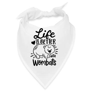 Life is better with wombats - Bandana - Weiß - Vorne