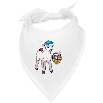 80er 90er Lamm Lämmer Schaf Schafe Ostern - Bandana - Weiß - Vorne