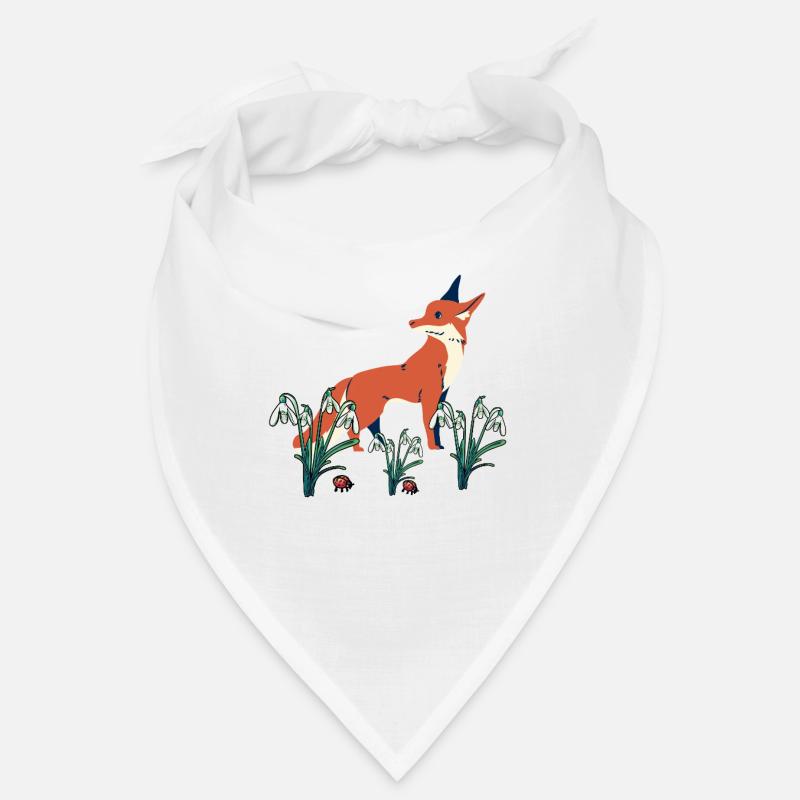 Spring Snowdrops Fox Foxes Bandana