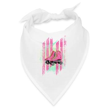 Muster mit Rollschuhe 60er Jahre Farben - Bandana - Weiß - Vorne