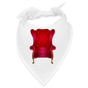 Roter Vintage Ohrensessel – Luxuriöse Eleganz - Bandana - Weiß - Vorne