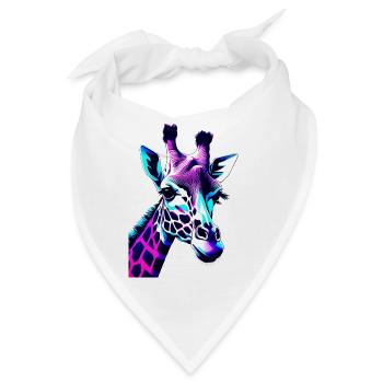 Giraffe in Neonfarben - Bandana - Weiß - Vorne