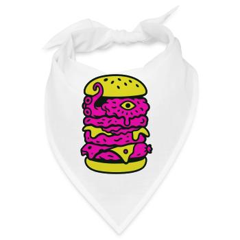 Monsterburger im Pop-Art Stil - Bandana - Weiß - Vorne