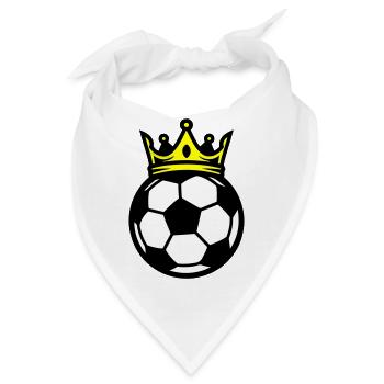 Fussball Ball Krone - Bandana - Weiß - Vorne