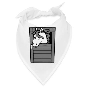 Pferd Pferdestall Pony Pferdchen Guckt Niedlich - Bandana - Weiß - Vorne