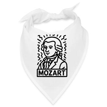 Wolfgang Amadeus Mozart - Bandana - Weiß - Vorne