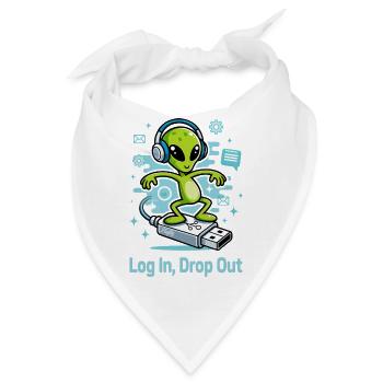 👽 Alien auf dem USB-Surf - Bandana - Weiß - Vorne