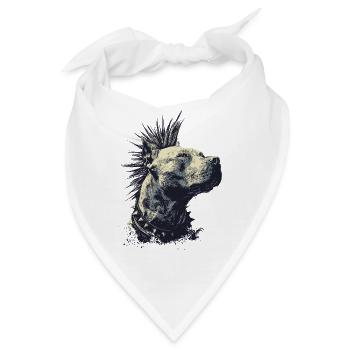 American Staffordshire Terrier Punkrock - Bandana - Weiß - Vorne